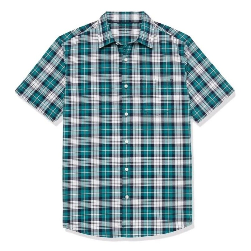 Amazon Essentials Men’s Slim Fit Short Sleeve Poplin Shirt 2XL - New